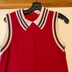 RED Valentino Red Sleeveless Polo dress with Contrast Trim